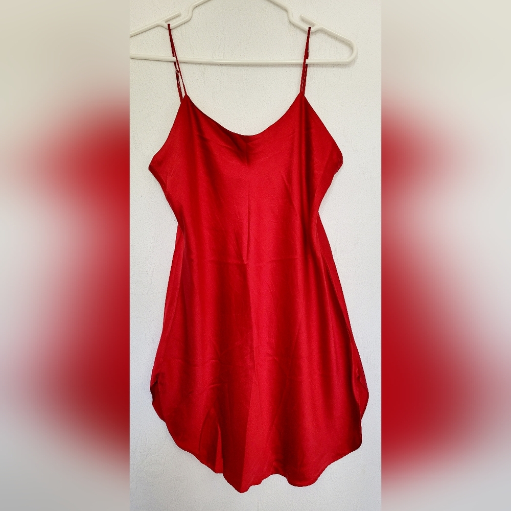 Victoria's Secret Gold Label Luxe 100%Silk SexyRed Slip Chemise Nightgown Medium - Picture 4 of 16